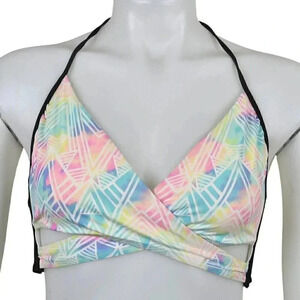 Victoria's Secret  PINK Wrap Around Colorful Bikini Top Body Wrap Strappy Large